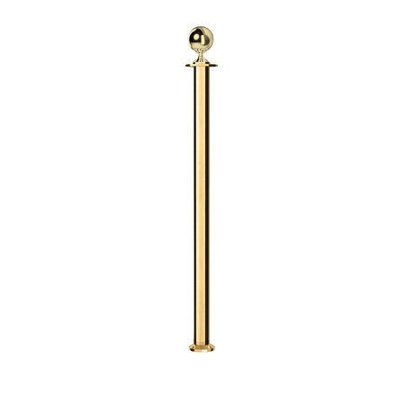 MONTOUR LINE Stanchion Post and Rope Fixed Base Pol.Brass Post Ball Top CXF-PB-BA